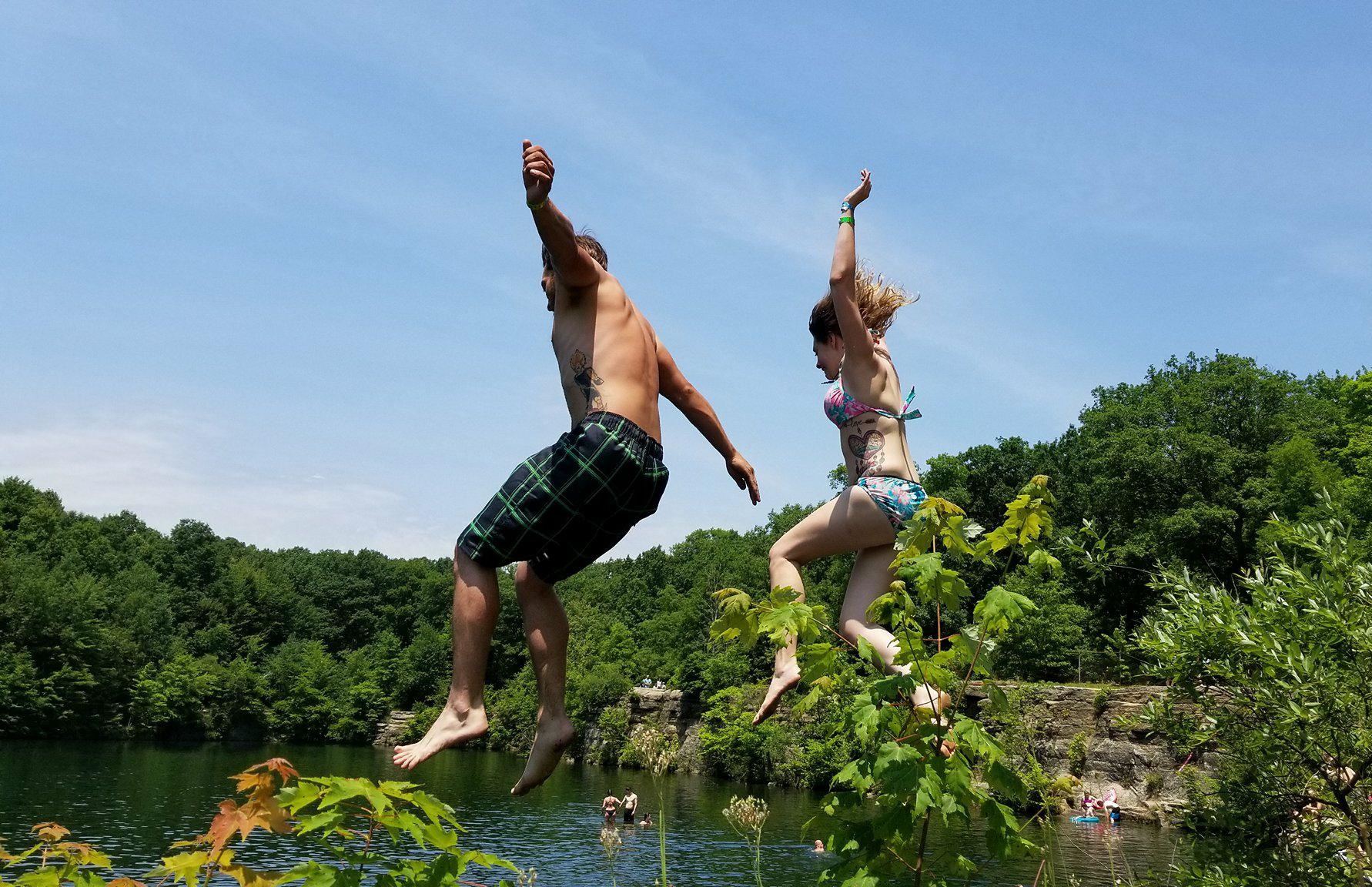 Fifty years in photographs. — the spring-fed swimming quarry at Nelson Ledges Quarry Park